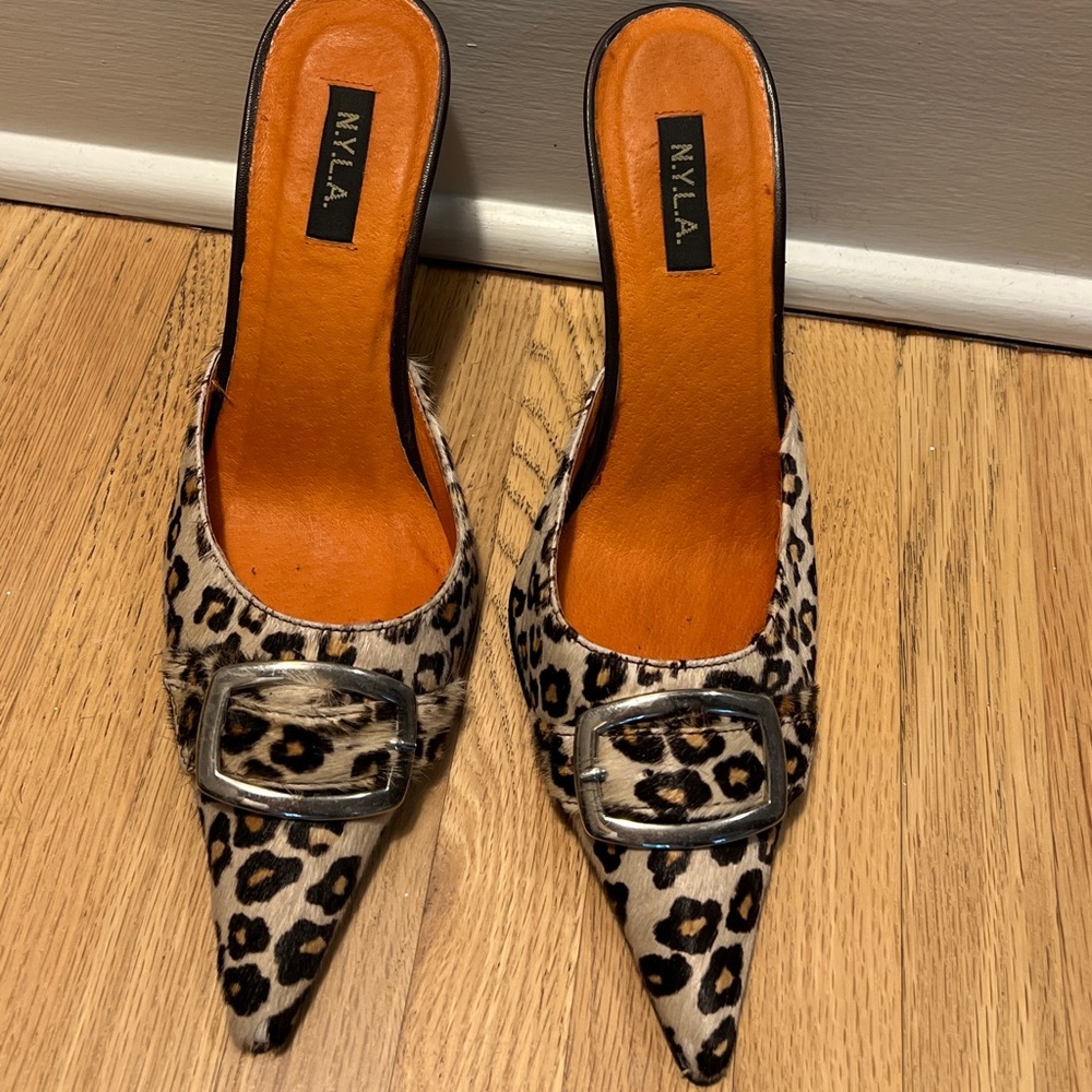 N.Y.L.A. leopard print mule pointed heel
